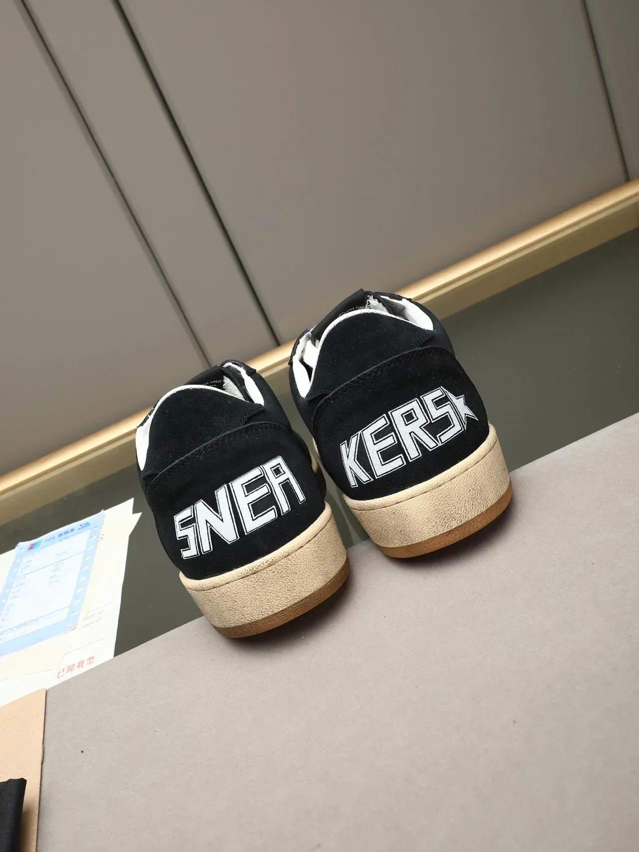 Golden Goose Ball Star Black Suede White Star Lifestyle Sneakers 4