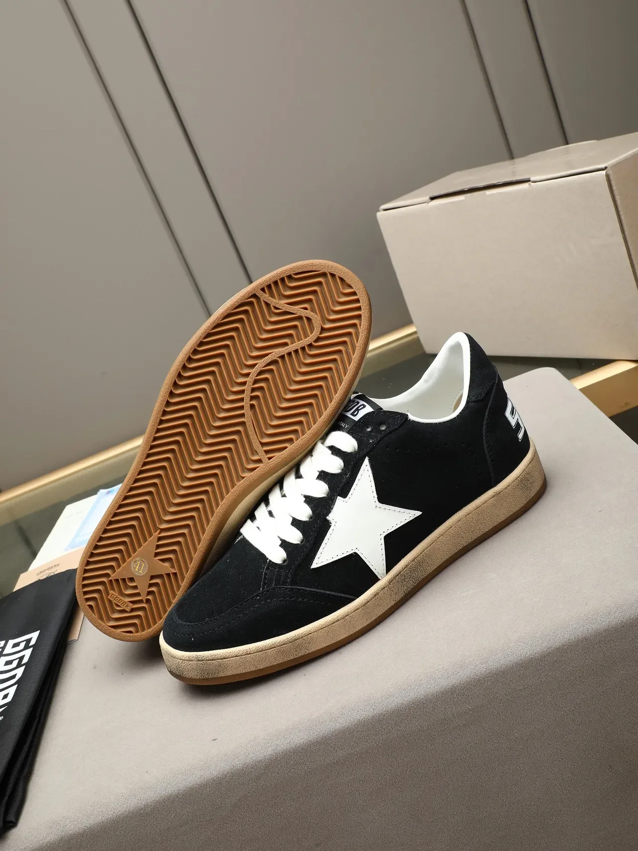Golden Goose Ball Star Black Suede White Star Lifestyle Sneakers 5