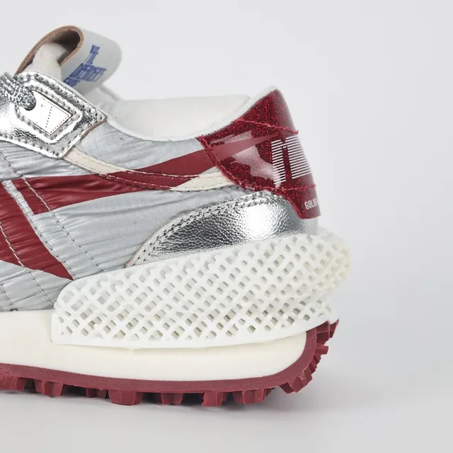 Golden Goose Super-Star Chaussures lifestyle argent métallique et rouge 4