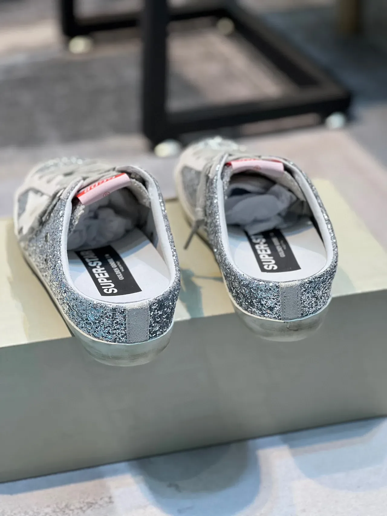 Golden Goose Super-Star Mule Silver Glitter Lifestyle Sneakers 2
