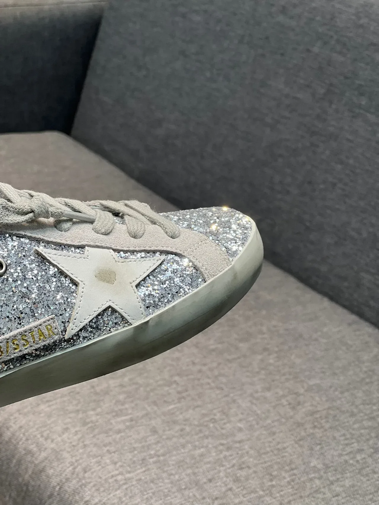Golden Goose Super-Star Mule Silver Glitter Lifestyle Sneakers 3
