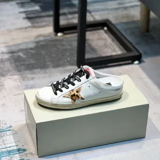 Golden Goose Super-Star Mule White Leopard Star Lifestyle Sneaker