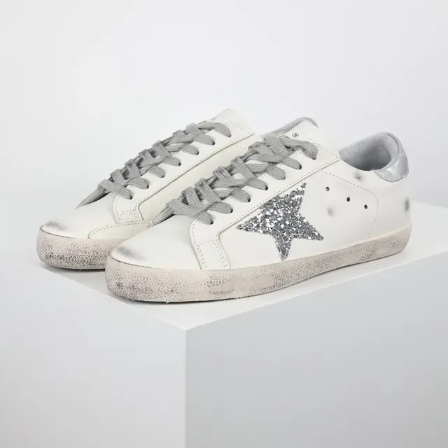 Golden Goose Superstar Off-White Glitter Star sneakers lifestyle 2