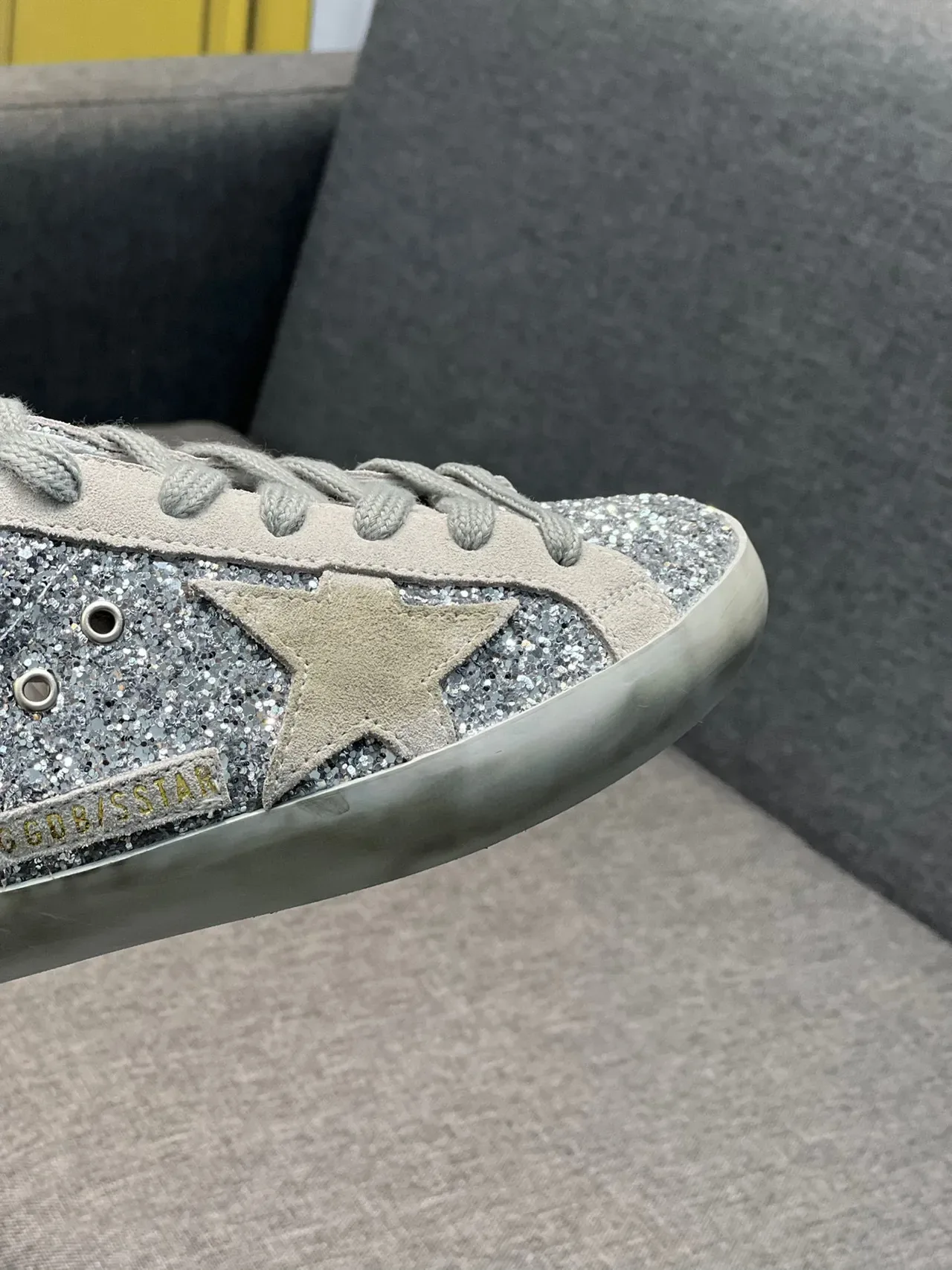 Golden Goose Superstar Daim Argent Pailleté Lifestyle Sneakers 3