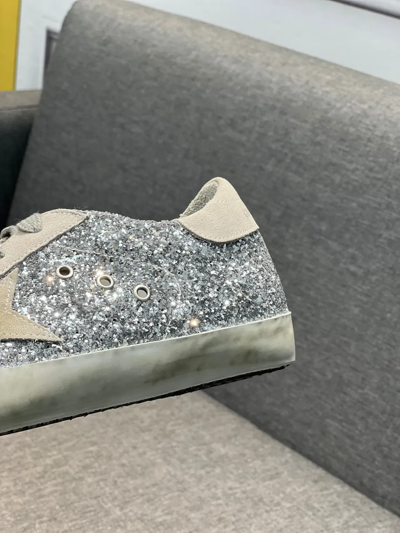 Golden Goose Superstar Daim Argent Pailleté Lifestyle Sneakers 8