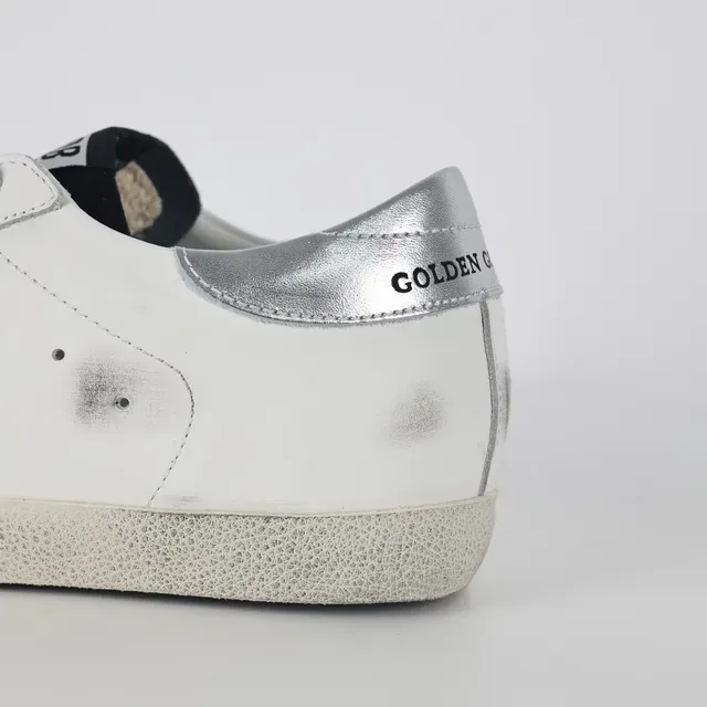 Golden Goose Superstar White Green Distressed Rubber Sole Star Appliqué Lifestyle Sneakers 4