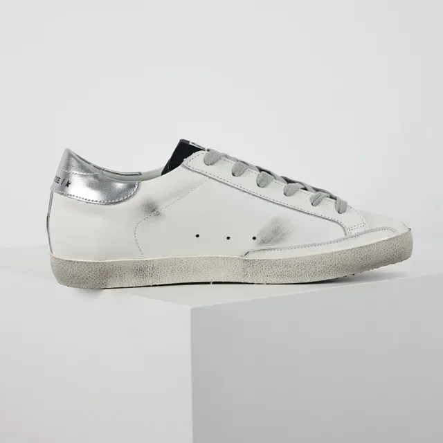 Golden Goose Superstar White Green Distressed Rubber Sole Star Appliqué Lifestyle Sneakers 7