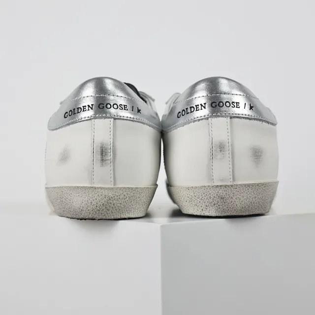 Golden Goose Superstar White Green Distressed Rubber Sole Star Appliqué Lifestyle Sneakers 8