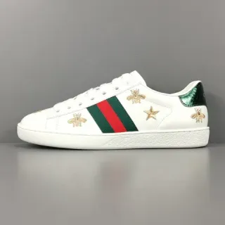 Gucci Ace Bee and Star Embroidered White Lifestyle Sneakers