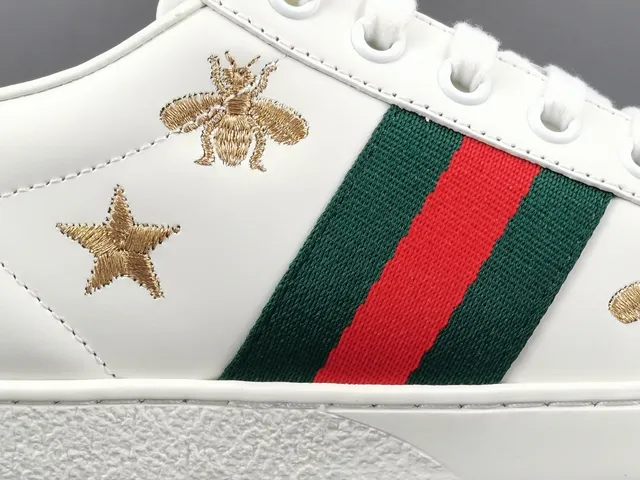 Gucci Ace Bee and Star Embroidered White Lifestyle Sneakers 10