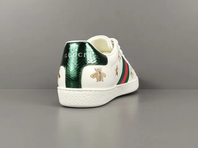 Gucci Ace Bee and Star Embroidered White Lifestyle Sneakers 17