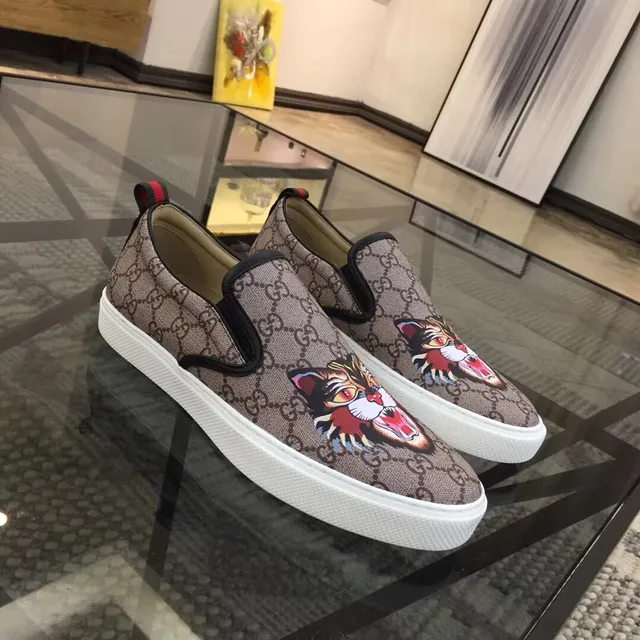 Gucci Ace Beige Multicolor GG Monogram Tête de Tigre Graphique Chaussures en Toile 7