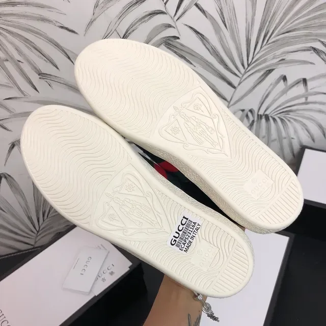 Gucci Ace Black Monogram Web Stripe Lifestyle Sneakers 2