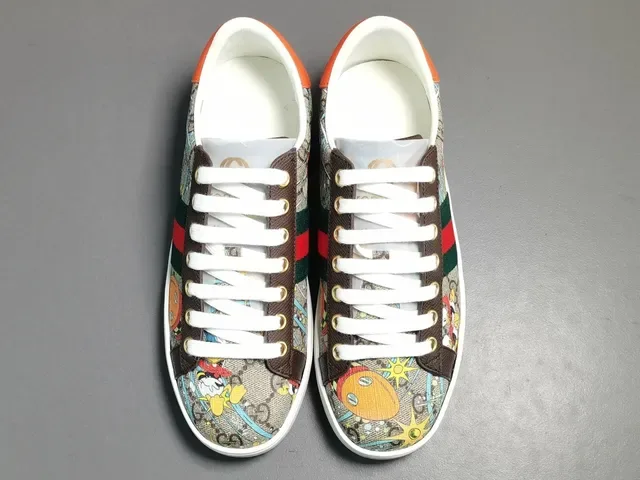 Gucci Ace Tênis Lifestyle Bege com Estampa Disney 12