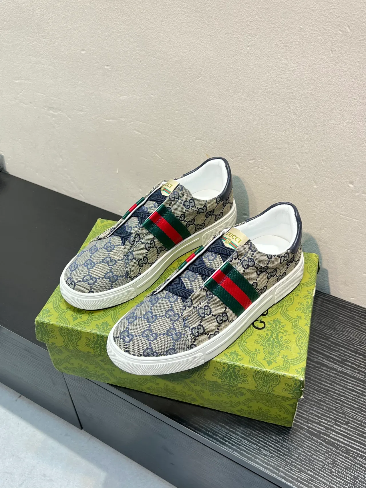 Gucci Ace GG Monogram Web Stripe Slip-On Lifestyle Sneakers 3