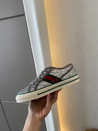 Gucci Ace Glitter Web Stripe Lifestyle Sneakers 6