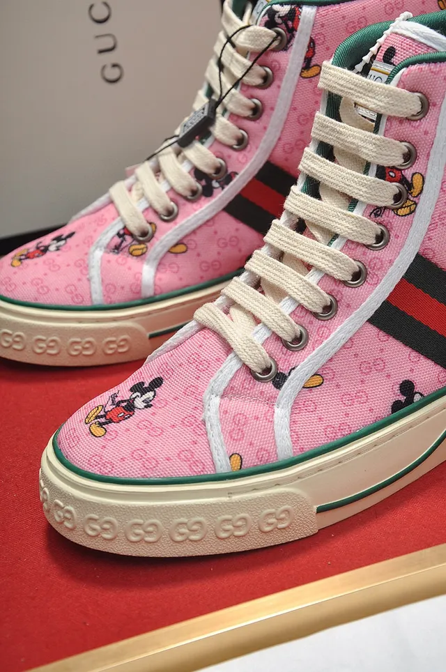 Gucci Ace High Top Pink Mickey Mouse Print Lifestyle Sneakers 2