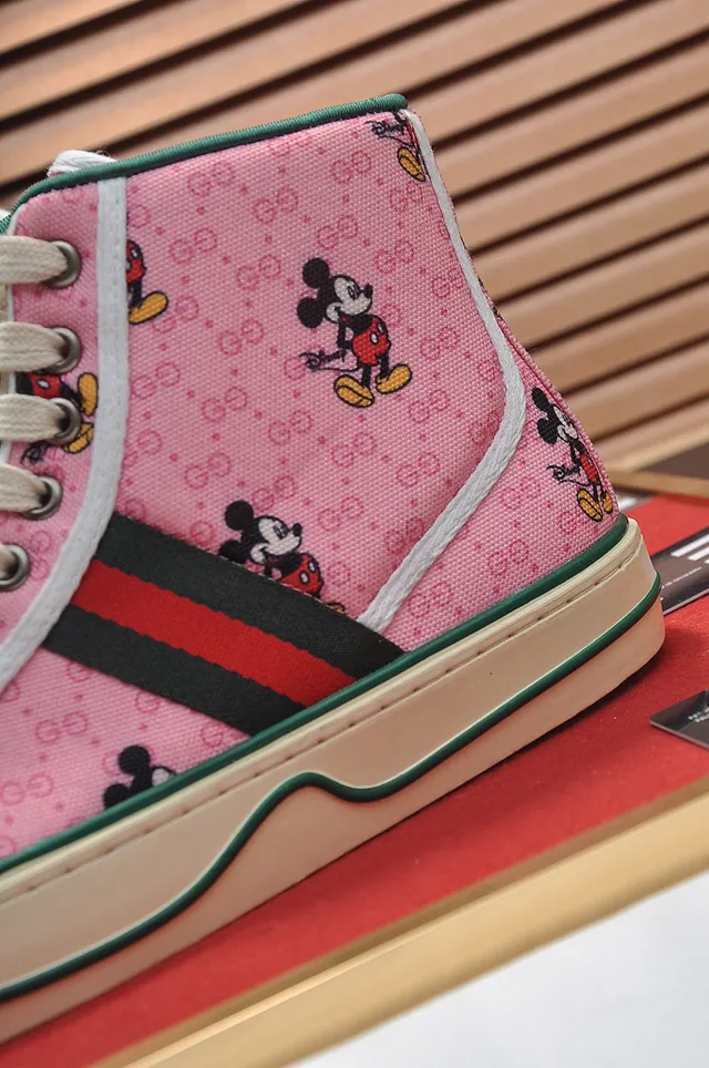 Gucci Ace High Top Pink Mickey Mouse Print Lifestyle Sneakers 3