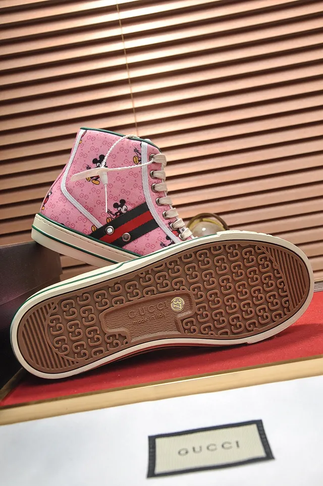 Gucci Ace High Top Pink Mickey Mouse Print Lifestyle Sneakers 4