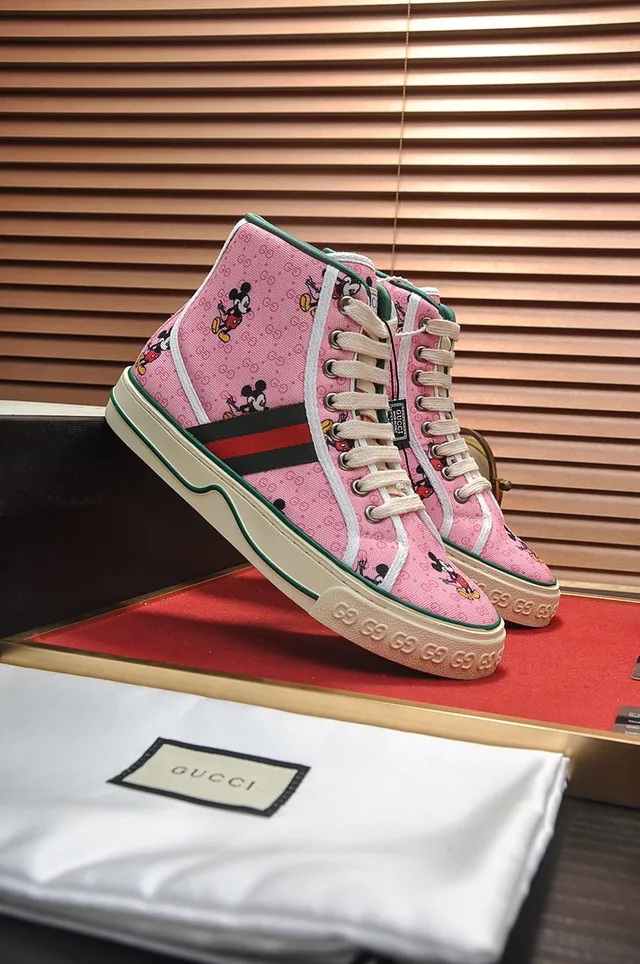 Gucci Ace High Top Pink Mickey Mouse Print Lifestyle Sneakers 5