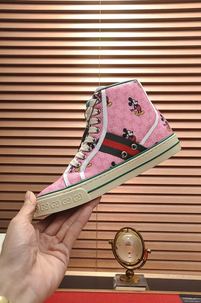 Gucci Ace High Top Pink Mickey Mouse Print Lifestyle Sneakers 7