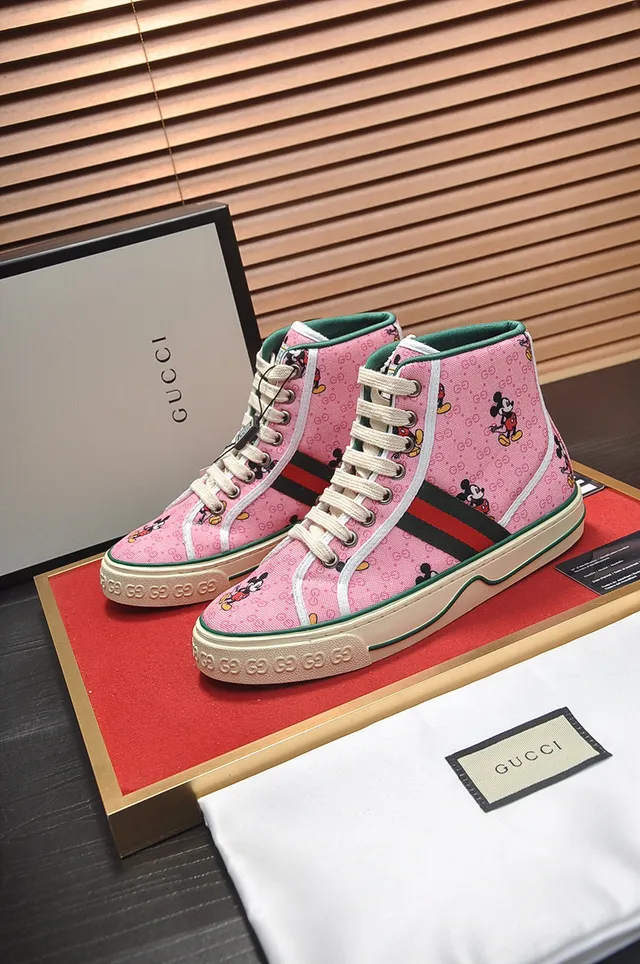 Gucci Ace High Top Pink Mickey Mouse Print Lifestyle Sneakers 8