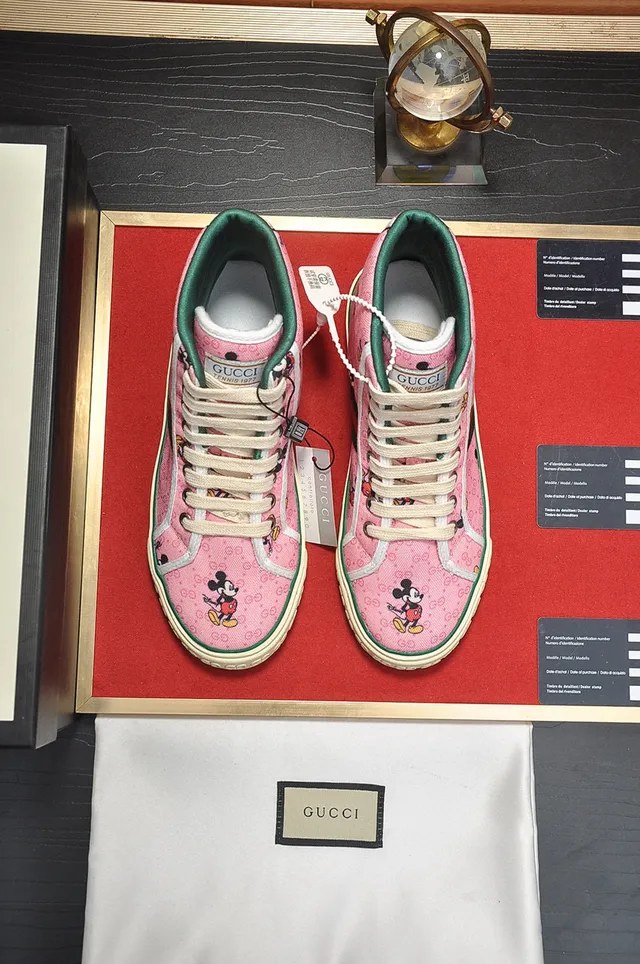 Gucci Ace High Top Pink Mickey Mouse Print Lifestyle Sneakers 9