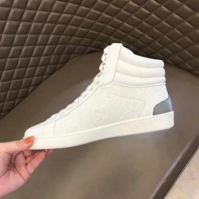 Gucci Ace High White Perforated Leather Lifestyle Sneakers 7