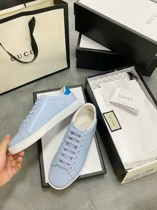 Gucci Ace Light Blue Perforated Logo Lifestyle Sneakers 6