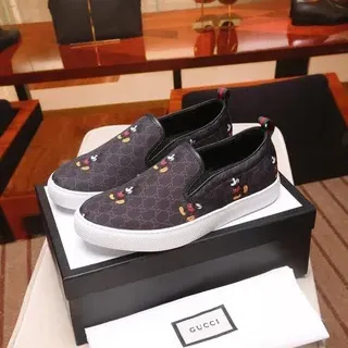 Gucci Ace Mickey Mouse GG Monogram Slip-On Loafers