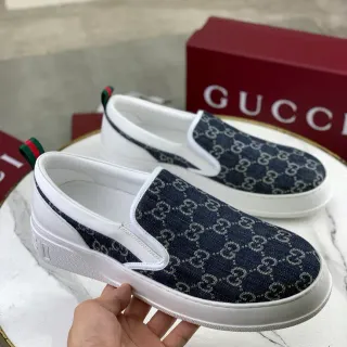 Gucci Ace Navy GG Monogram Slip-On লোফার