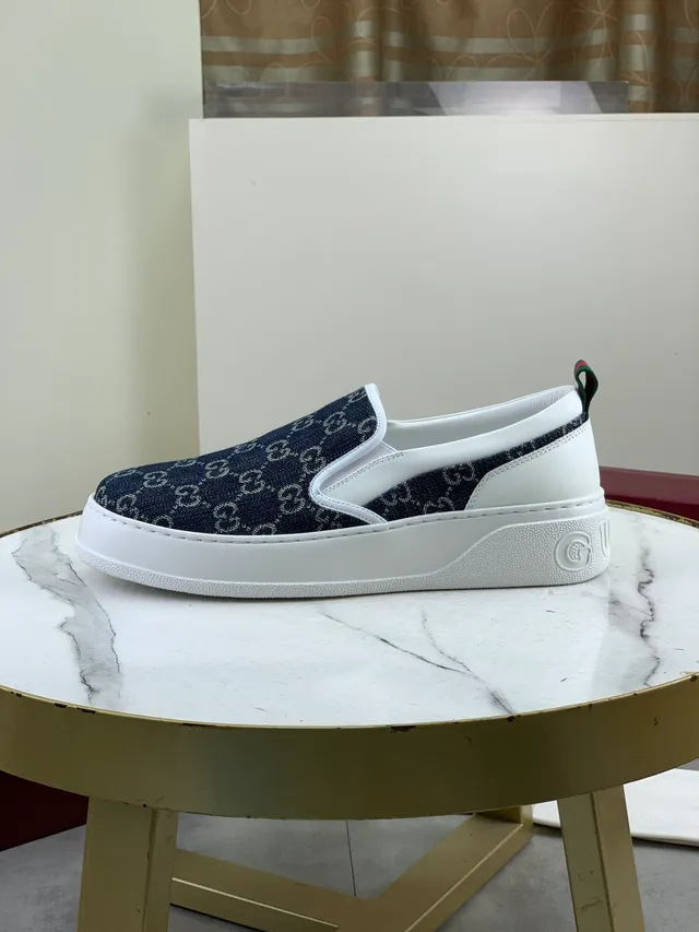 Gucci Ace Navy GG Monogram Slip-On Loafers 5