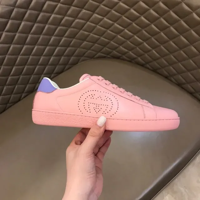 Gucci Ace Pink and Lavender Perforated Logo Lifestyle Sneakers 2