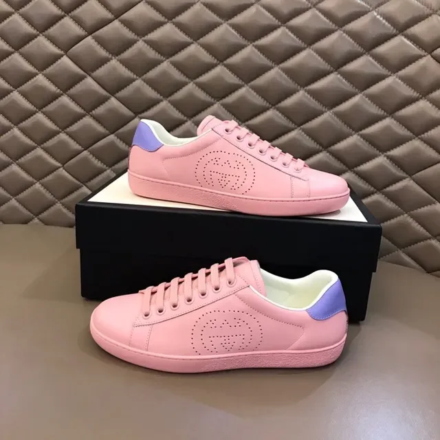 Gucci Ace Pink and Lavender Perforated Logo Lifestyle Sneakers 4