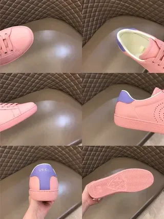 Gucci Ace Pink and Lavender Perforated Logo Lifestyle Sneakers 5