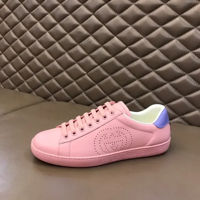 Gucci Ace Pink and Lavender Perforated Logo Lifestyle Sneakers 6