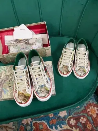 Gucci Ace Printed Canvas Web Stripe Lifestyle Sneakers 5