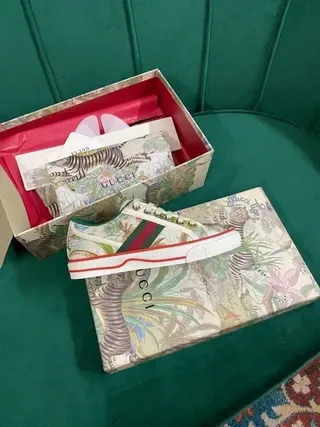 Gucci Ace Printed Canvas Web Stripe Lifestyle Sneakers 9