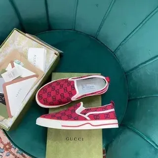 Gucci Ace Slip-On Red GG Monogram Lifestyle Sneakers