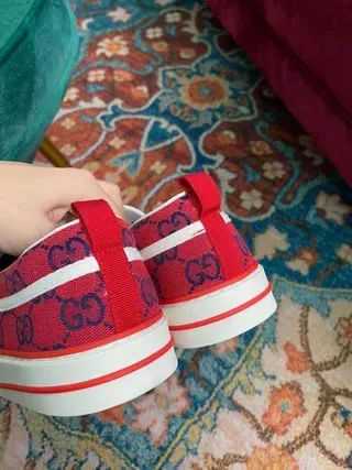 Gucci Ace Slip-On Red GG Monogram Lifestyle Sneakers 2