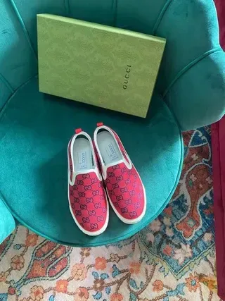 Gucci Ace Slip-On Red GG Monogram Lifestyle Sneakers 7
