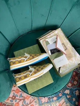 Gucci Ace Slip-On Red GG Monogram Lifestyle Sneakers 8