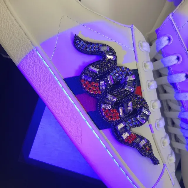 Gucci Ace Snake White Leather Lifestyle Sneakers 4