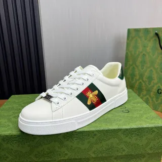 Gucci Ace White Green Red Bee Embroidery Lifestyle Sneakers