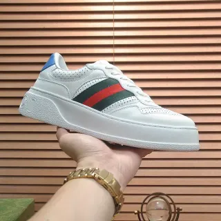Gucci Ace White Green Red Web Platform Lifestyle Sneakers