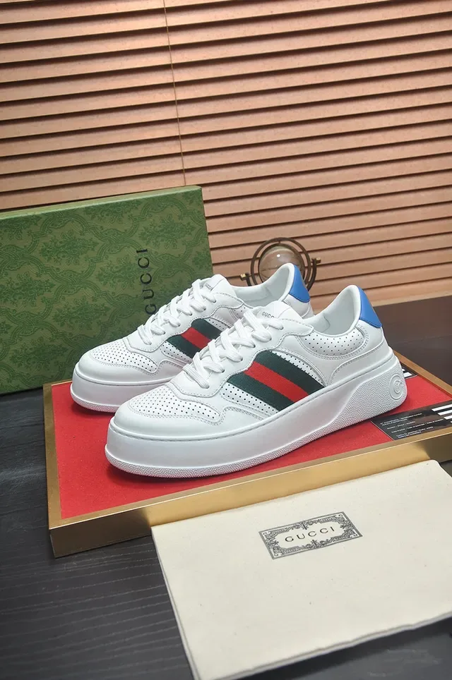 Gucci Ace Branco Verde Vermelho Web Plataforma Lifestyle Sneakers 4