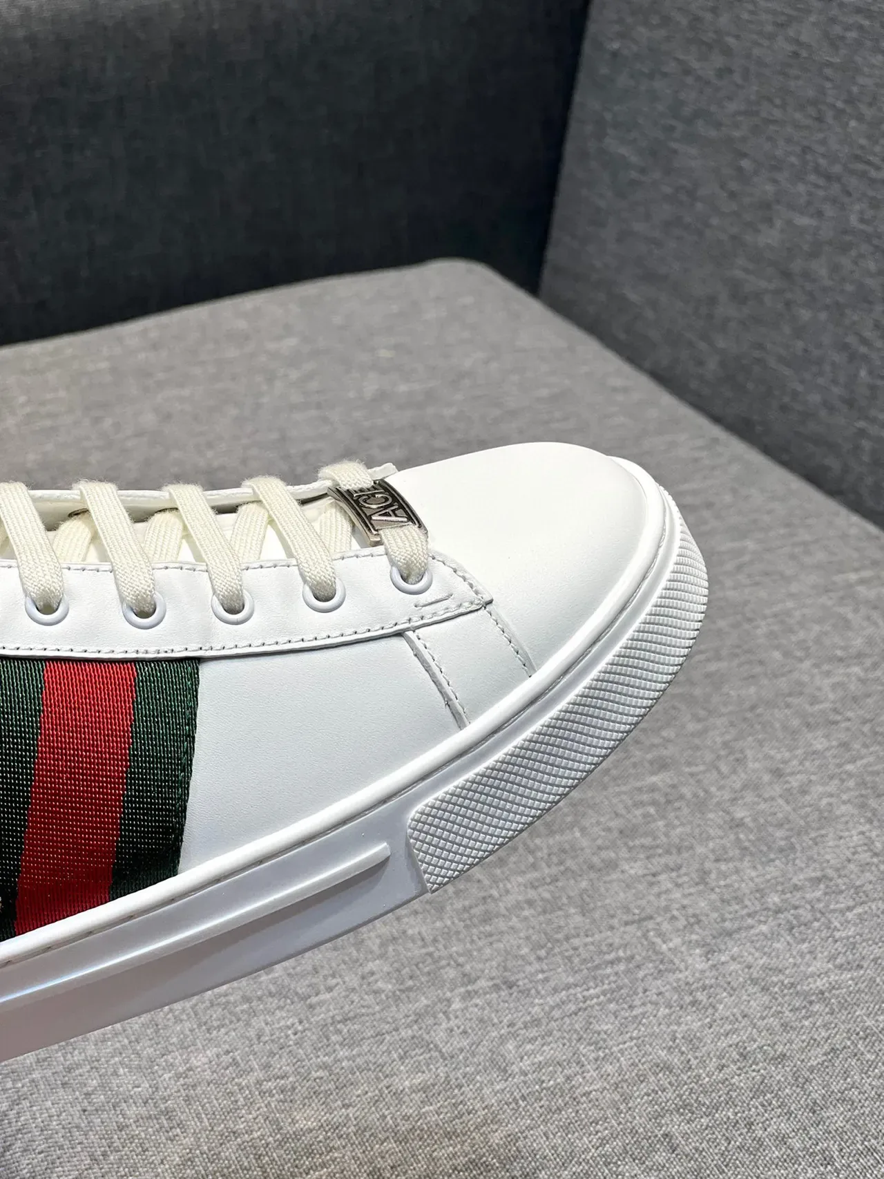 Gucci Ace White Green Red Web Stripe Embroidered Bear Lifestyle Sneaker 3