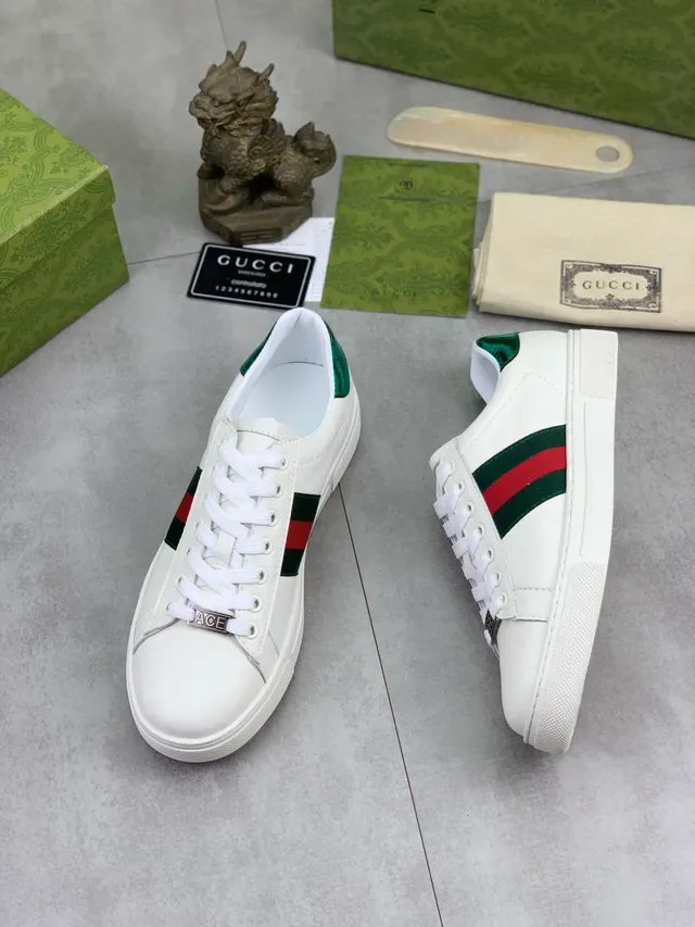 Gucci Ace Sneakers Lifestyle Blanc Vert Rouge Web Stripe 5