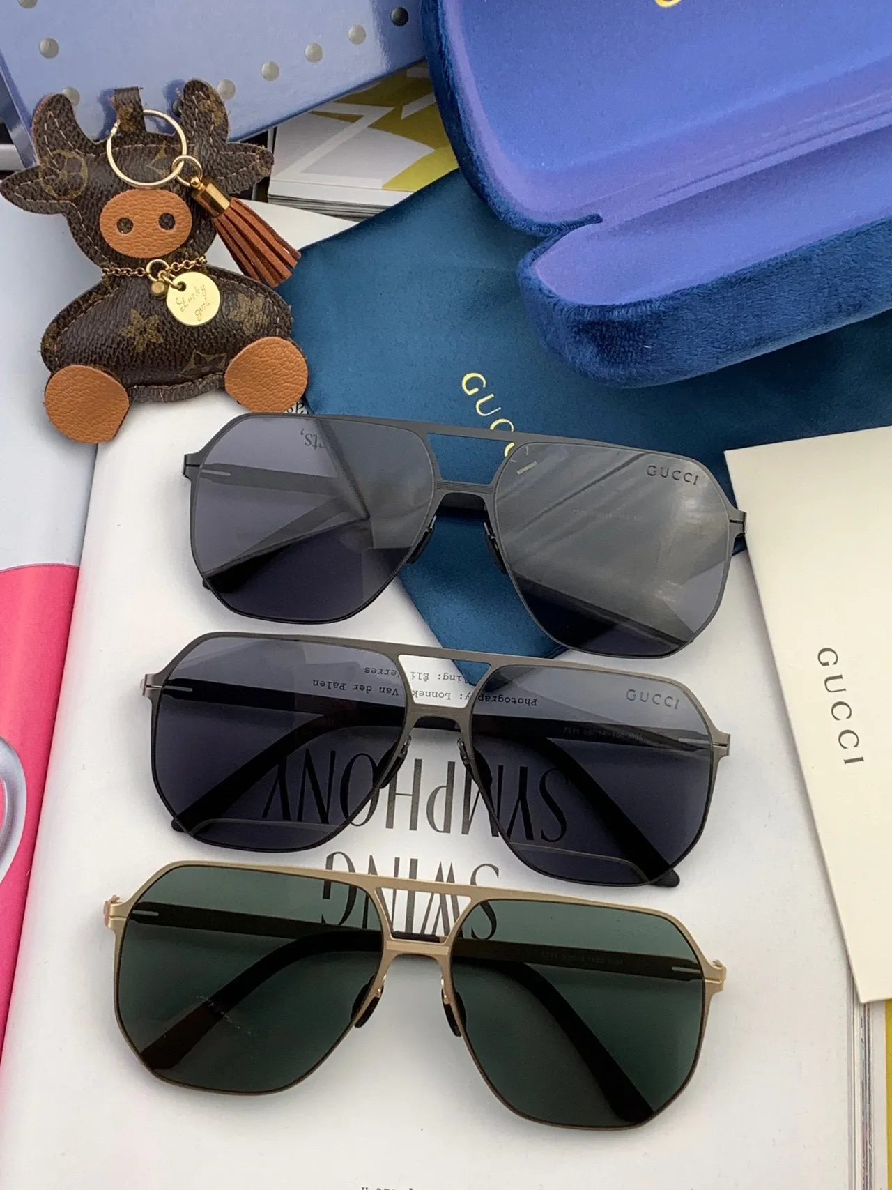 Gucci Óculos de Sol com Armação de Metal Inspirada em Aviador e Lentes Gradientes 4