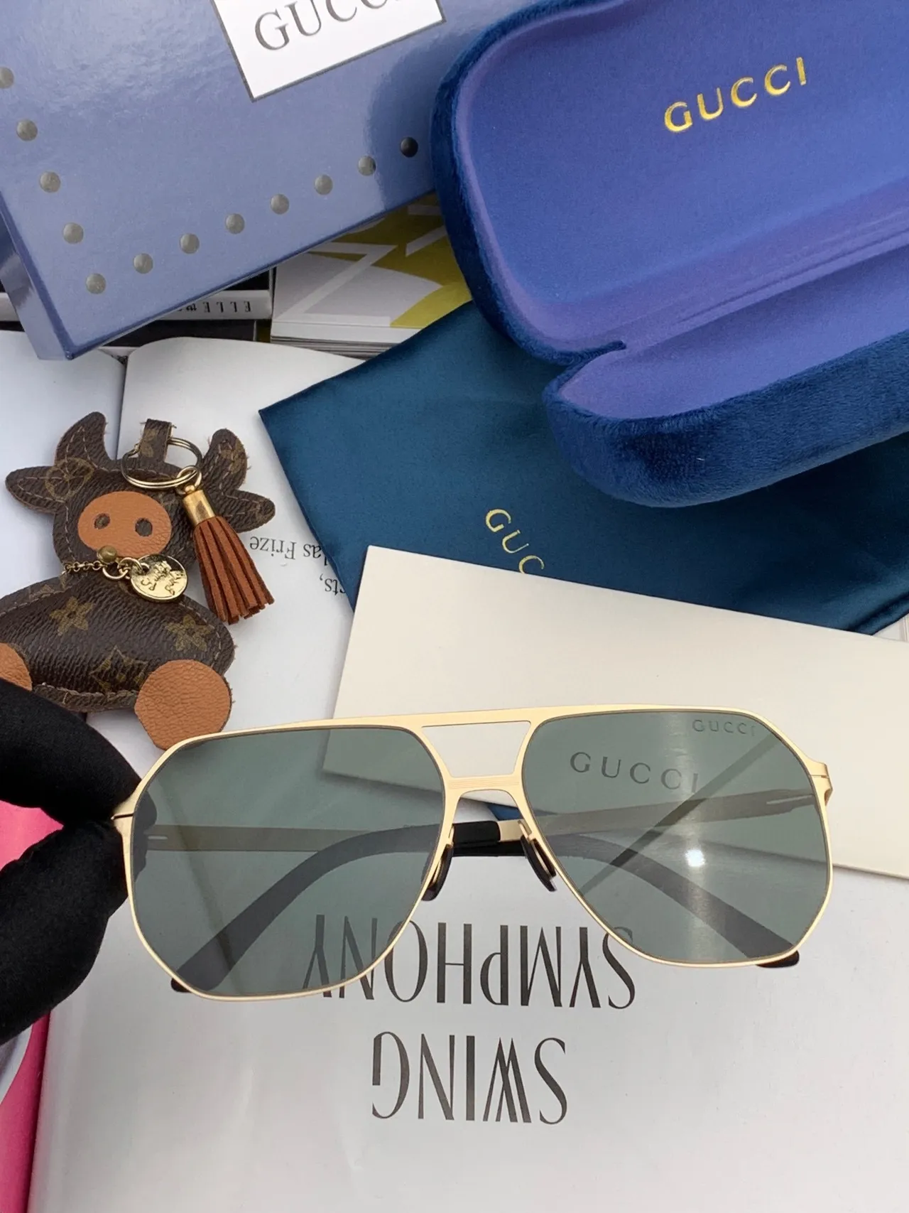 Gucci Óculos de Sol com Armação de Metal Inspirada em Aviador e Lentes Gradientes 6